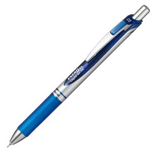 （まとめ） ぺんてる ゲルインクボールペン ノック式エナージェル 0.5mm 青 （軸色 シルバー） BLN75Z-C 1本 【×30セット】
