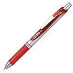 （まとめ） ぺんてる ゲルインクボールペン ノック式エナージェル 0.5mm 赤 （軸色 シルバー） BLN75Z-B 1本 【×30セット】