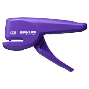 （まとめ） マックス 針なしホッチキス サクリステッチャー 5枚とじ バイオレット HPS-5／V 1個 【×10セット】