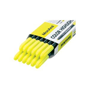 （まとめ） モナミ 蛍光ペン COLOR HIGHLIGHTER シングルタイプ 黄 20101 1セット（12本） 【×5セット】
