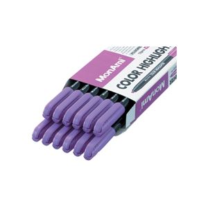 （まとめ） モナミ 蛍光ペン COLOR HIGHLIGHTER シングルタイプ 紫 20105 1セット（12本） 【×5セット】