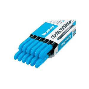 （まとめ） モナミ 蛍光ペン COLOR HIGHLIGHTER シングルタイプ 水色 20106 1セット（12本） 【×5セット】