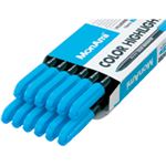 （まとめ） モナミ 蛍光ペン COLOR HIGHLIGHTER シングルタイプ 水色 20106 1セット（12本） 【×5セット】
