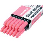 （まとめ） モナミ 蛍光ペン COLOR HIGHLIGHTER シングルタイプ 桃 20103 1セット（12本） 【×5セット】