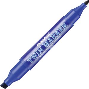（まとめ） モナミ 油性ツインマーカー GEMINI MARKER TWIN 太字+細字 青 15102 1本 【×50セット】