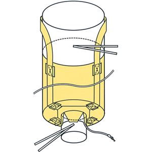 （まとめ） モリリン 1t土のう 丸型排出口有り 吊り部ベルト式 MB-2J 1袋 【×2セット】
