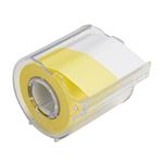 （まとめ） ヤマト メモック ロールテープ カッター付 25mm幅 黄＆白 R-25CH-WY 1個 【×15セット】