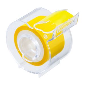 （まとめ） ヤマト メモック ロールテープ フィルムタイプ カッター付 25mm幅 イエロー RF-25CH-7 1個 【×10セット】