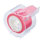 （まとめ） ヤマト メモック ロールテープ フィルムタイプ カッター付 25mm幅 パステルピンク RF-25CH-9 1個 【×10セット】