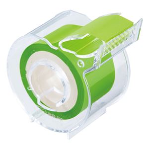 （まとめ） ヤマト メモック ロールテープ フィルムタイプ カッター付 25mm幅 フレッシュグリーン RF-25CH-10 1個 【×10セット】