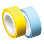 （まとめ） ヤマト メモック ロールテープ フィルムタイプ つめかえ用 15mm幅 イエロー＆パールブルー RF-15H-6F 1パック（2巻） 【×15セット】