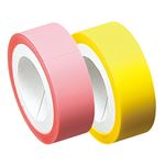 （まとめ） ヤマト メモック ロールテープ フィルムタイプ つめかえ用 15mm幅 パステルピンク＆イエロー RF-15H-6E 1パック（2巻） 【×15セット】