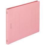 （まとめ） ライオン事務器 フラットファイル（環境） 樹脂押え具 B5ヨコ 150枚収容 背幅18mm ピンク A-526KB5E 1セット（10冊） 【×5セット】