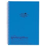 （まとめ） リヒトラブ AQUA DROPs ツイストリング・ノート セミB5 29穴 B罫 30枚 青 N-1608-8 1冊 【×15セット】
