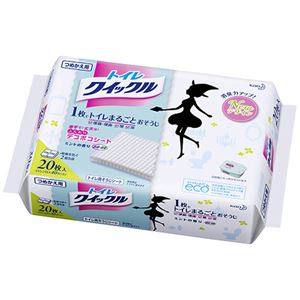 （まとめ） 花王 トイレクイックル つめかえ用ジャンボパック 1パック（20枚） 【×10セット】