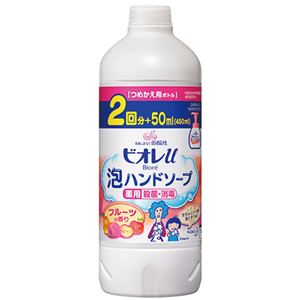 （まとめ） 花王 ビオレu 泡ハンドソープ フルーツの香り つめかえ用 450ml 1本 【×10セット】