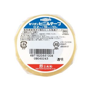 （まとめ） 共和 ミリオンビニールテープ 19mm×10m 透明 HF-110-A 1巻 【×60セット】
