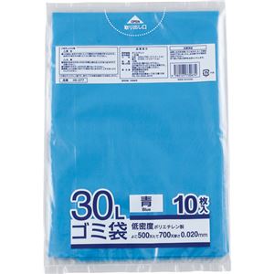 （まとめ） 阪和興業 ゴミ袋 青 30L HK-080 1パック（10枚） 【×60セット】