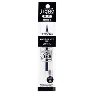 （まとめ） 三菱鉛筆 ゲルインクボールペン替芯 0.38mm 黒 ユニボール シグノ 極細用 UMR1.24 1箱（10本） 【×5セット】