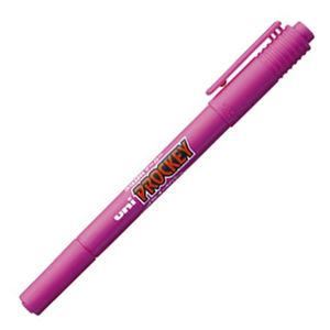 （まとめ） 三菱鉛筆 水性マーカー プロッキー 細字丸芯+極細 赤紫 PM120T.11 1本 【×50セット】