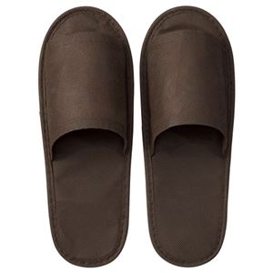 （まとめ） 三和 不織布スリッパ ブラウン OTS-1BR 1セット（10足） 【×10セット】