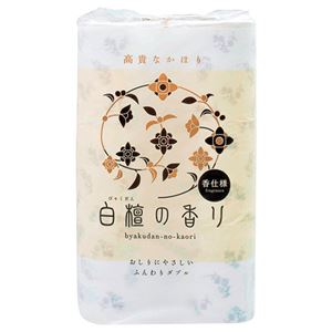 （まとめ） 四国特紙 トイレットペーパー 白檀の香り ダブル 芯あり 30m 1パック（12ロール） 【×4セット】