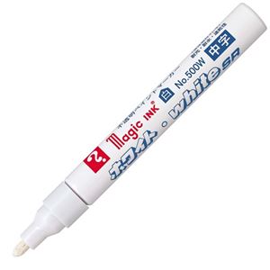 （まとめ） 寺西化学 油性ペイントマーカー マジックインキ ホワイト・white SR No.500W（中字） M500W 1本 【×40セット】