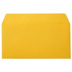 （まとめ） 寿堂 カラー横型封筒 110×220mm 127.9g／m2 テープのり付 〒枠なし 柚子 10351 1パック（10枚） 【×15セット】