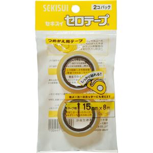 （まとめ） 積水化学 セロテープ 詰め替え 15mm×8m C40SH02 1パック（2巻） 【×20セット】
