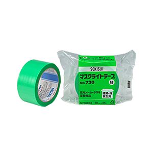 （まとめ） 積水化学 マスクライトテープ No.730 50mm×25m 緑 建築養生・床養生用 N730X04 1巻 【×10セット】