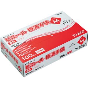 （まとめ） 川西工業 ビニール極薄手袋 #2027 粉付 M TM2027M 1パック（100枚） 【×10セット】