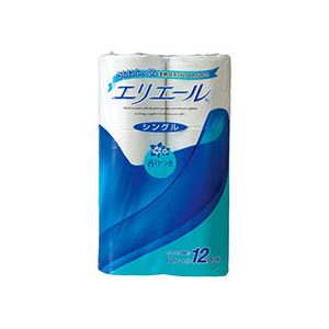 （まとめ） 大王製紙 エリエール トイレットティシュー シングル 芯あり 60m 1パック（12ロール） 【×5セット】