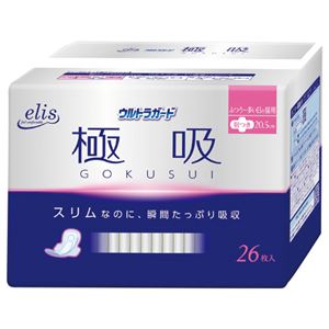 （まとめ） 大王製紙 エリス ウルトラガード極吸（ふつう〜多い日の昼用） 羽つき 1パック（26枚） 【×10セット】