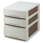 （まとめ） 天馬 ルームケース プチ 浅型2段・深型1段 カプチーノ A4-23-CAP 1台 【×2セット】