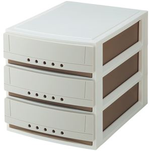 （まとめ） 天馬 ルームケース プチ 浅型3段 カプチーノ A4-33-CAP 1台 【×2セット】