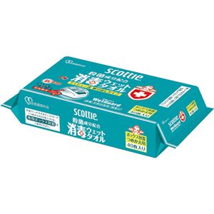 （まとめ） 日本製紙クレシア スコッティ 消毒ウェットタオル ボックス つめかえ用 1個（40枚） 【×10セット】