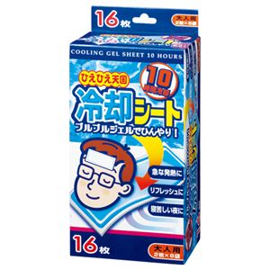 （まとめ） 白金製薬 ひえひえ天国冷却シート10時間 大人用 1箱（16枚：2枚×8袋） 【×10セット】