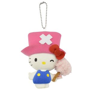 【ワンピース×ハローキティ】ボールチェーン縫製マスコット ワンピース×ハローキティvol.2（ハローキティ（綿あめ））