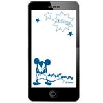 【Disney】スマートフォン SENSAI ミッキー（画面保護シール）（レトロ 総柄）