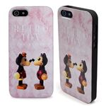 カスタムカバー iPhone 5 スライド式 Disneyレトロ（ピンク）