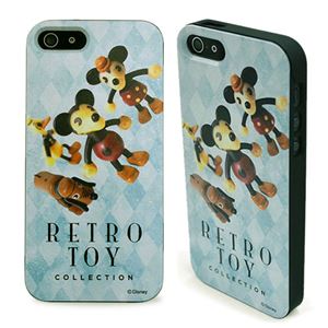 カスタムカバー iPhone 5 スライド式 Disneyレトロ（グリーン）