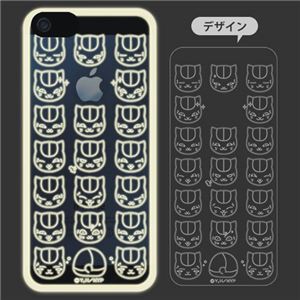 フラッシュフィルム iPhone 5 夏目友人帳 ニャンコ先生（フェイス 総柄）