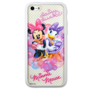 レンチキュラーケース iPhone 5c ディズニー WHITE（ミニー＆デイジー）