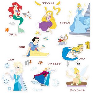 ウォールステッカー　ペタモ　カラー　ディズニー（アナ＆エルサ イラスト）