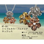ハワイアン♪トリプルカラープルメリアネックレス