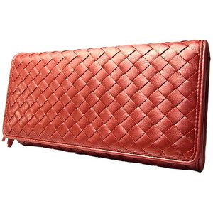 メッシュふた付長財布/インディアンレッド