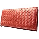 メッシュふた付長財布/インディアンレッド