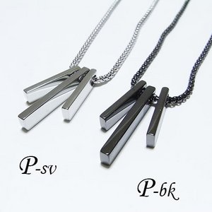 シンプルメンズデザインネックレス/yon015ブラック