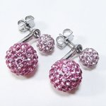ツインジュエルボールピアス/ピンク