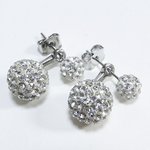 ツインジュエルボールピアス/クリア